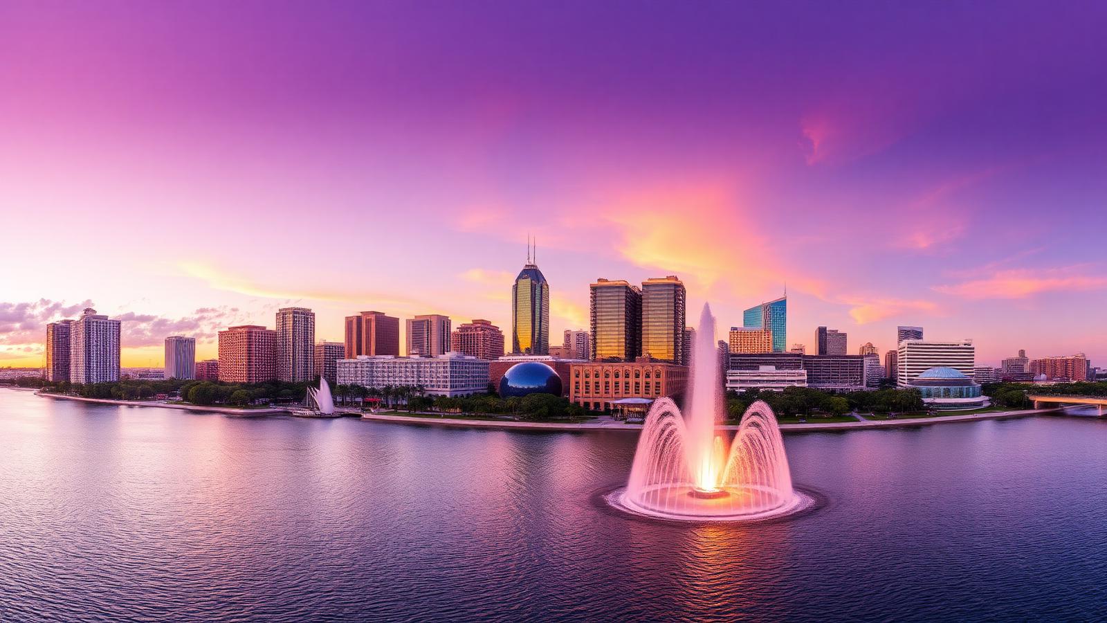 Orlando, Florida downtown skyline over Lake Eola - Metro Orlando rental property investment market